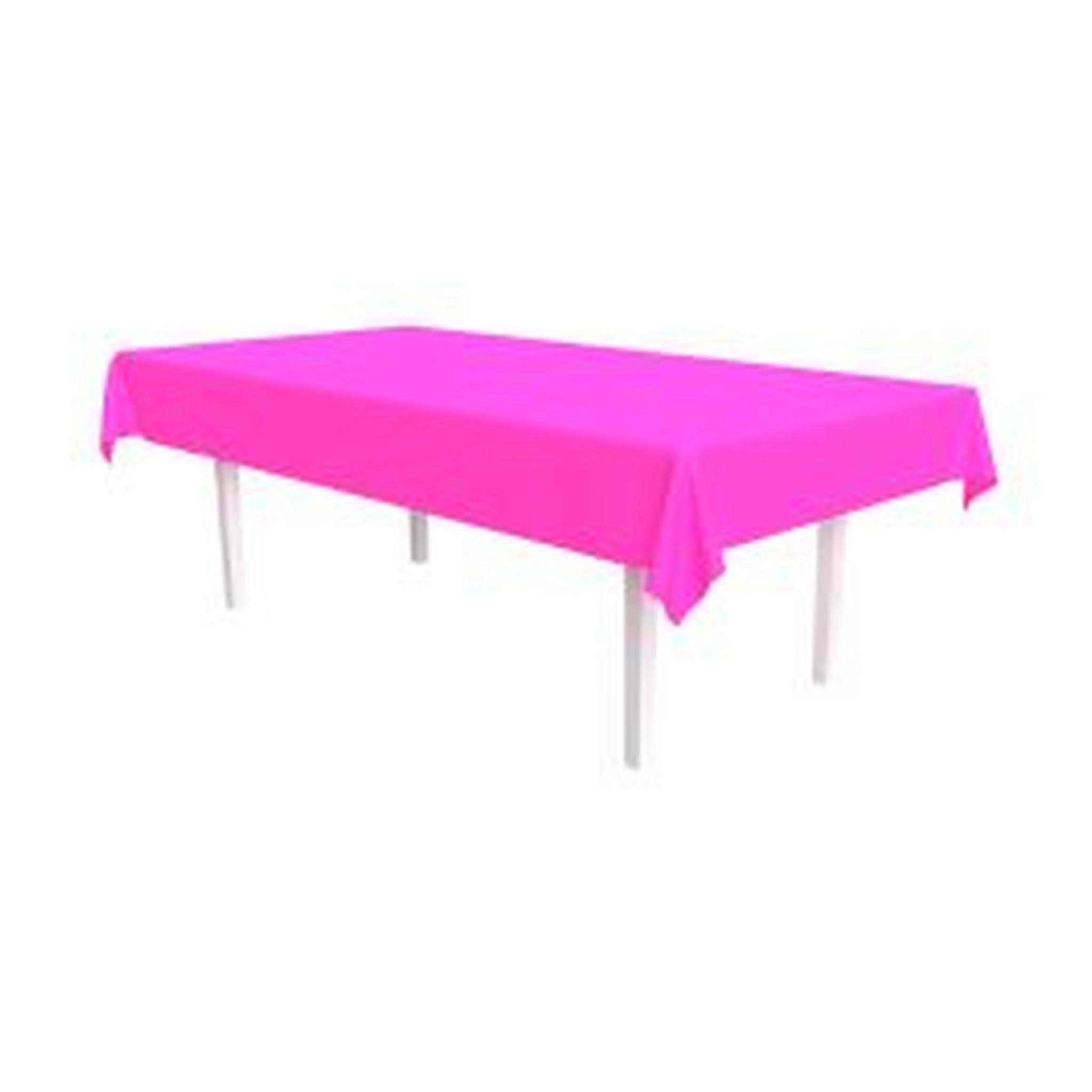 Plastic Table Cover Neon Pink